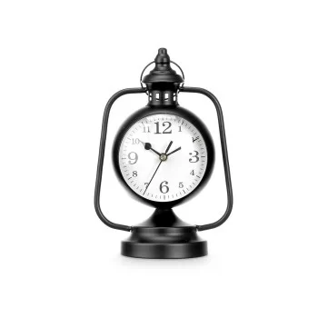 Table clock Lamp Black Metal 17 x 25 x 11,3 cm (4 Units) 2