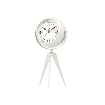 Table clock Tripod White Metal 14 x 30 x 11 cm (4 Units) 2
