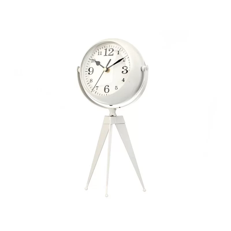 Table clock Tripod White Metal 14 x 30 x 11 cm...