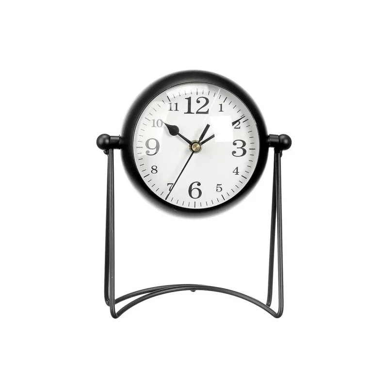 Table clock Black Metal 15,5 x 20 x 11 cm (4...