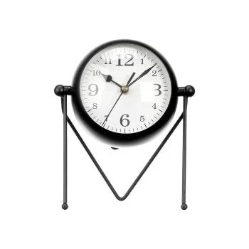 Table clock Black Metal 18 x 21 x 12 cm (4 Units) 2