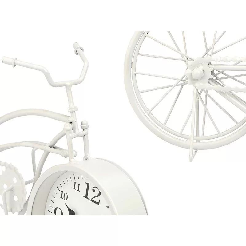 Table clock Bicycle White Metal 42 x 24 x 10 cm...
