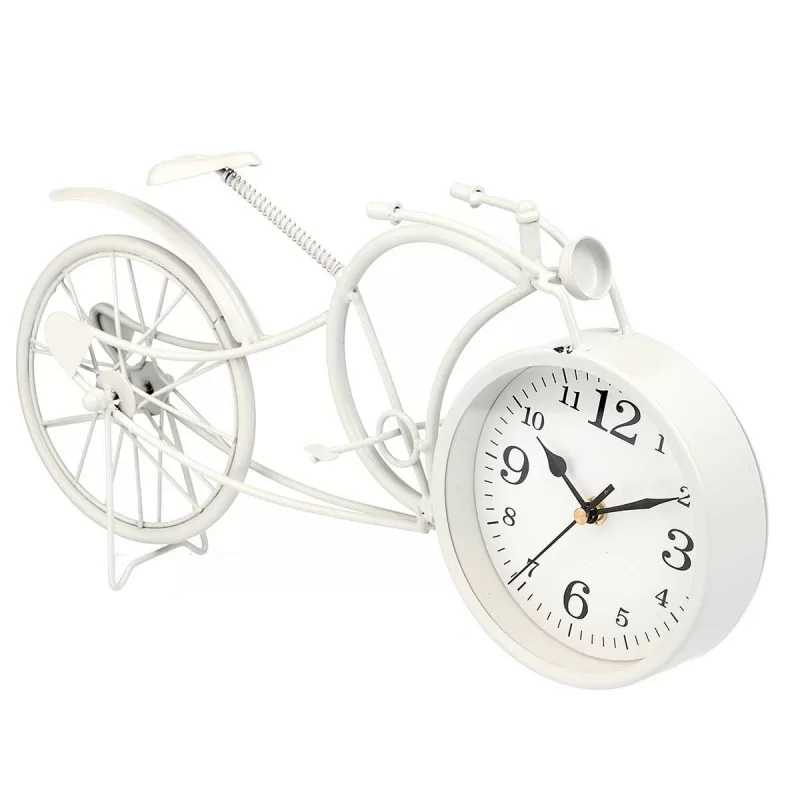 Table clock Bicycle White Metal 40 x 19,5 x 7...