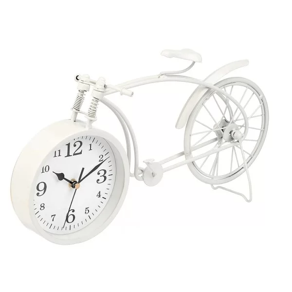 Table clock Bicycle White Metal 38 x 20 x 4 cm (4 Units)