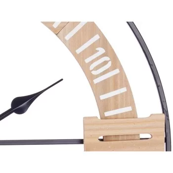 Wall Clock Black Metal MDF Wood 60 x 60 x 5 cm (4 Units) 2