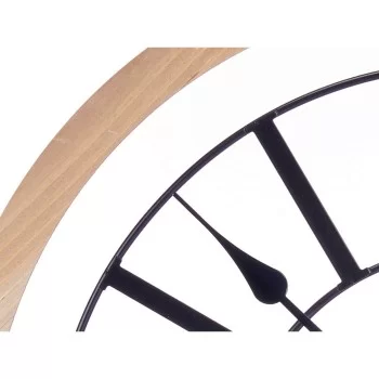 Wall Clock Black Metal MDF Wood 60 x 60 x 4,5 cm (4 Units) 2