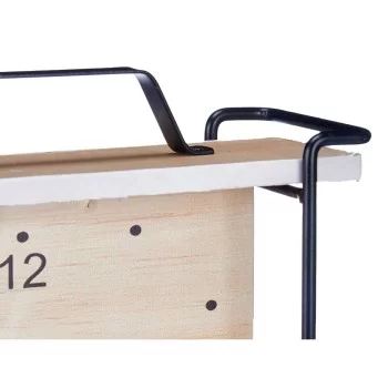 Table clock Black Metal MDF Wood 23 x 21 x 7 cm (6 Units) 2