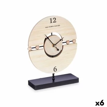 Table clock Balls Black Metal MDF Wood 20,5 x 26,5 x 7 cm...