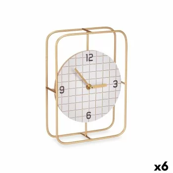 Table clock Squared Black Metal MDF Wood 18,5 x 25,5 x 6...
