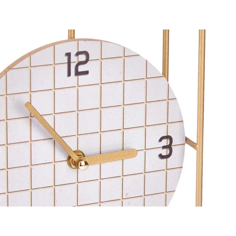 Table clock Squared Black Metal MDF Wood 18,5 x...