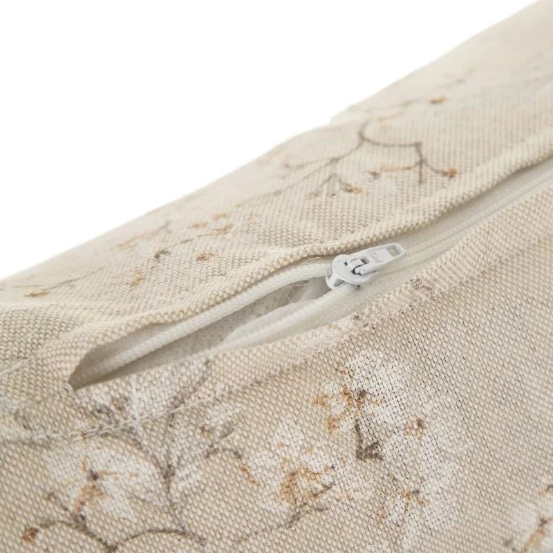 Cushion Polyester Cotton Beige Flowers 60 x 40 cm