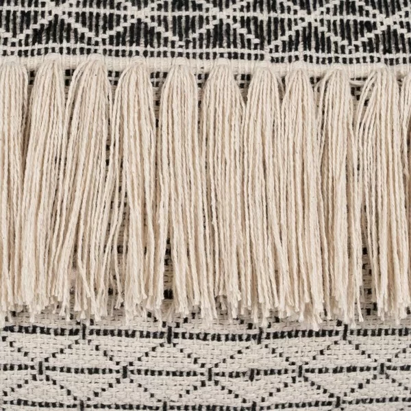 Cushion Cotton Black Beige 30 x 60 cm