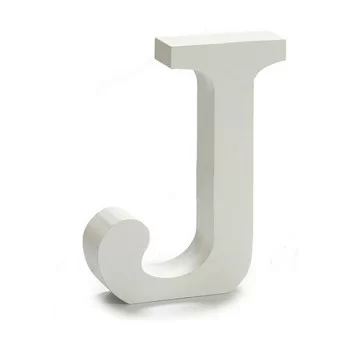 Letter J (24 Units) White Wood 2 x 11 cm 2