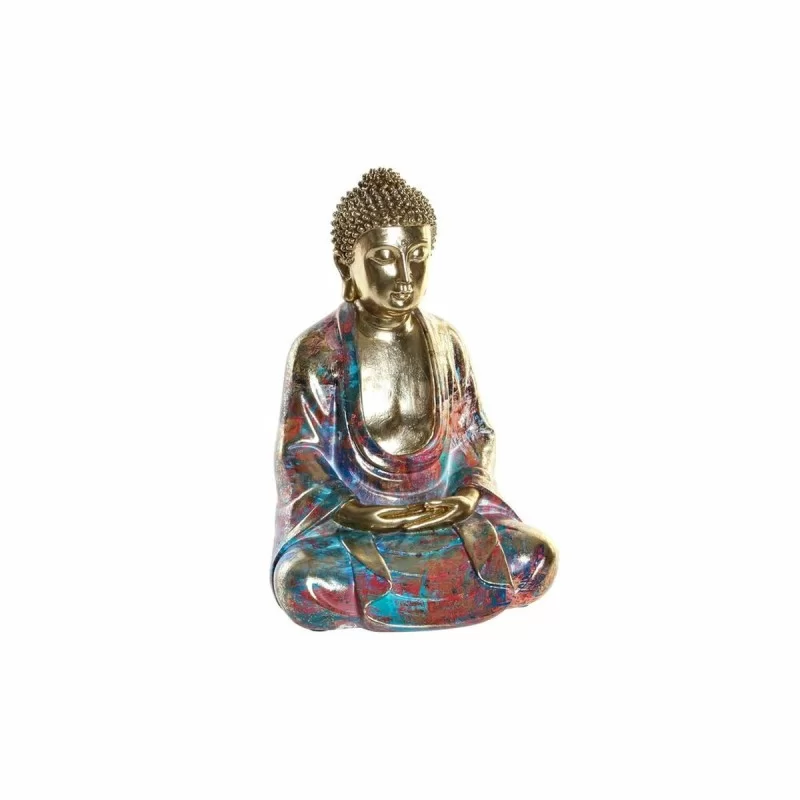 Decorative Figure DKD Home Decor 22 x 17,5 x 32 cm Golden Buddha Multicolour Oriental
