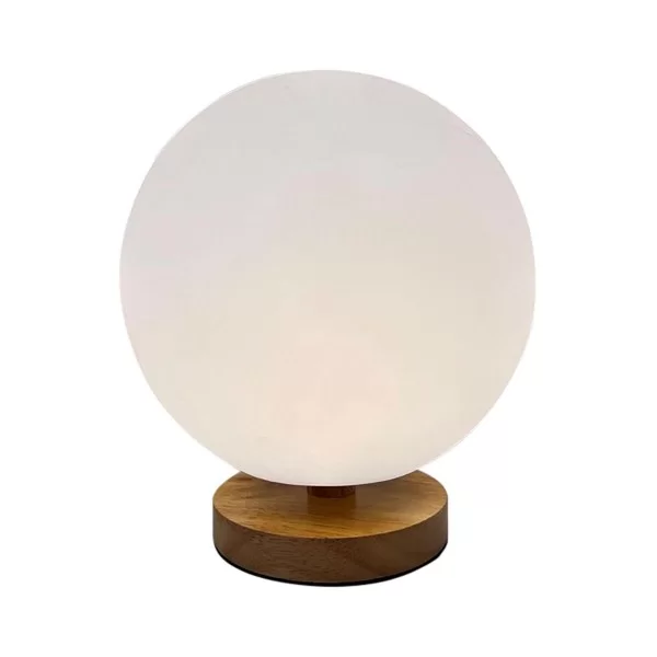 Desk lamp DKD Home Decor Natural Wood Polyethylene Aluminium White (20 x 20 x 23 cm)