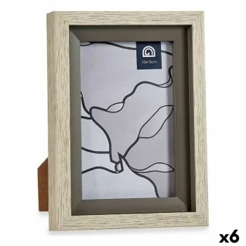 Photo frame 13,5 x 18,8 x 2 cm Crystal Grey Beige Plastic...