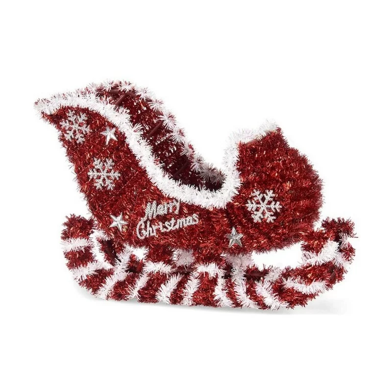 Decorative Figure Sledge 32,5 x 23 x 12 cm Red White Plastic polypropylene