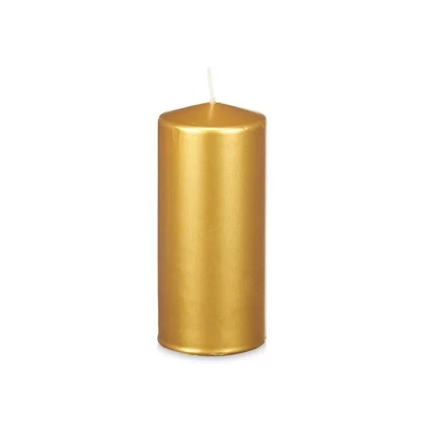 Candle Golden 9 x 20 x 9 cm (8 Units)