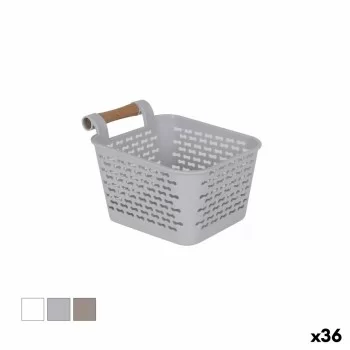 Multi-purpose basket Confortime Plastic With handles Wood...