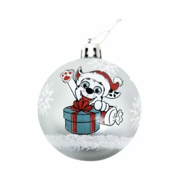 Christmas Bauble The Paw Patrol Friendship Silver 6 Units...