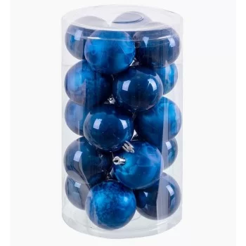 Christmas Baubles Blue Plastic 6 x 6 x 6 cm (20 Units) 2