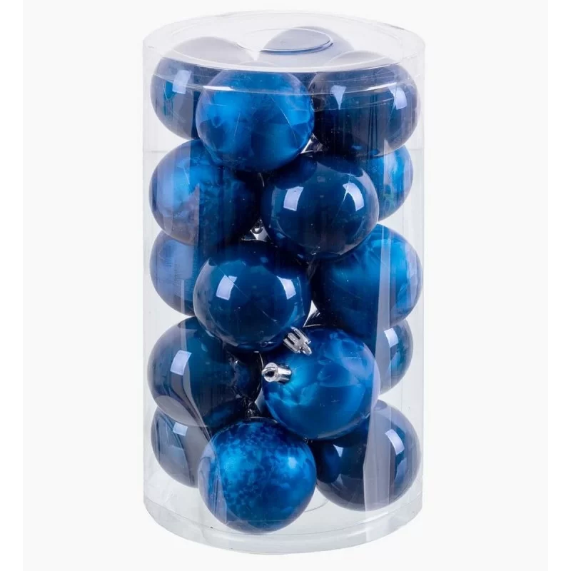Christmas Baubles Blue Plastic 6 x 6 x 6 cm (20...