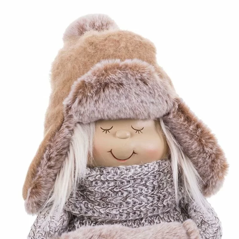 Christmas bauble Beige Polyresin Fabric...