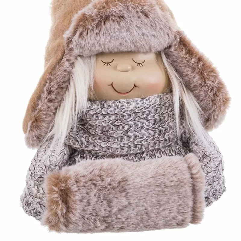 Christmas bauble Beige Polyresin Fabric...