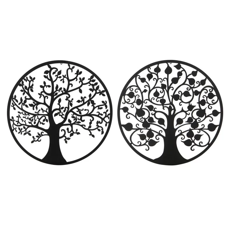 Wall Decoration DKD Home Decor Black Tree Indian Man 100 x 1 x 100 cm (2 Units)