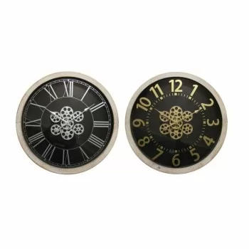 Wall Clock DKD Home Decor Black Golden Silver Crystal MDF...