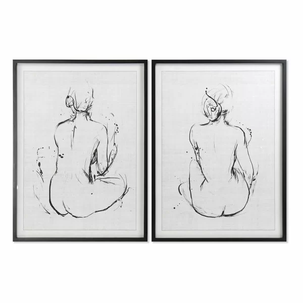 Painting DKD Home Decor 70 x 2,5 x 90 cm Lady Modern (2 Units)