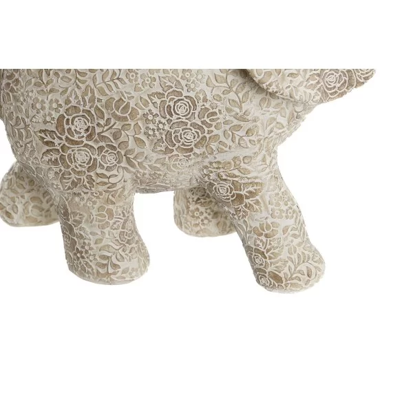 Decorative Figure DKD Home Decor Beige Golden Elephant Colonial 25 x 11,8 x 25 cm (2 Units)