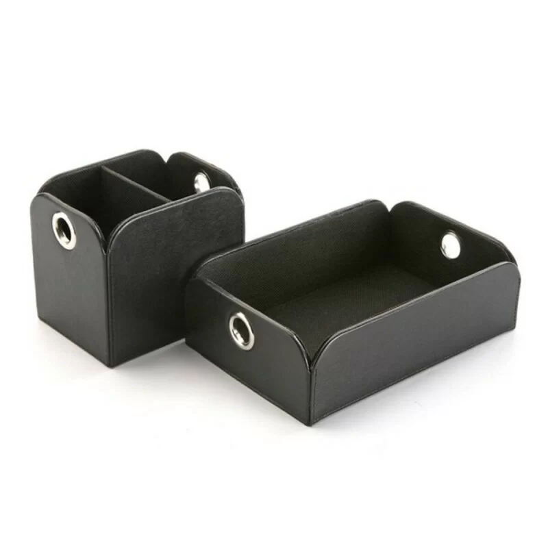 Valet Tray Versa Black Polyskin Metal Polyester...