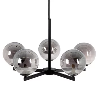 Ceiling Light 60 x 60 x 97 cm Crystal Black Metal Ø 11,5...