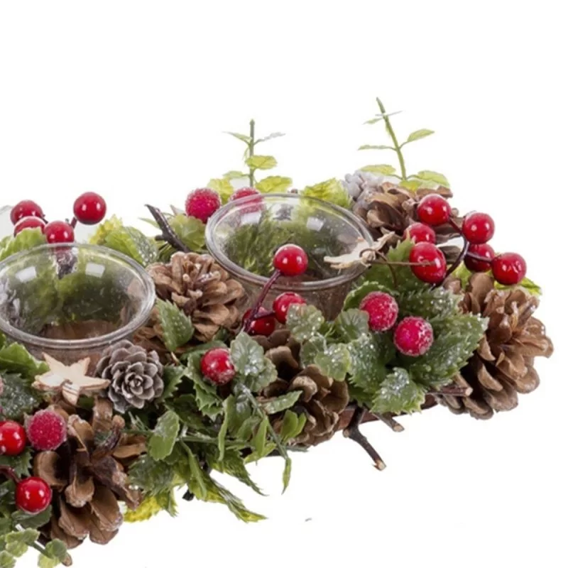 Christmas Candle Holder Red Multicolour Plastic...