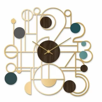 Wall Clock DKD Home Decor Golden Iron MDF Wood (60 x 4.5...