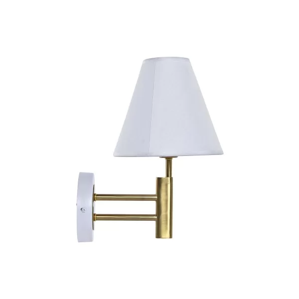 Wall Lamp DKD Home Decor 25W Golden Metal Polyester White 220 V (19 x 25 x 30 cm)