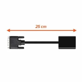 DVI-D to VGA Adapter PcCom Essential Black 25 cm 2