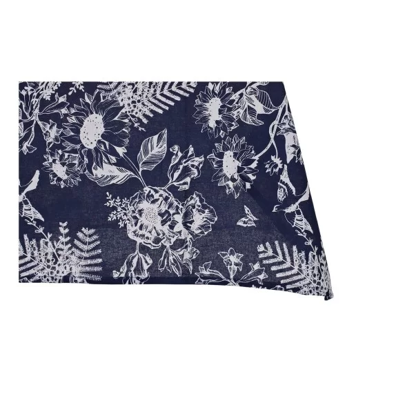 Tablecloth and napkins DKD Home Decor 8424001798797 White Navy Blue 150 x 150 x 0,5 cm (2 Units)
