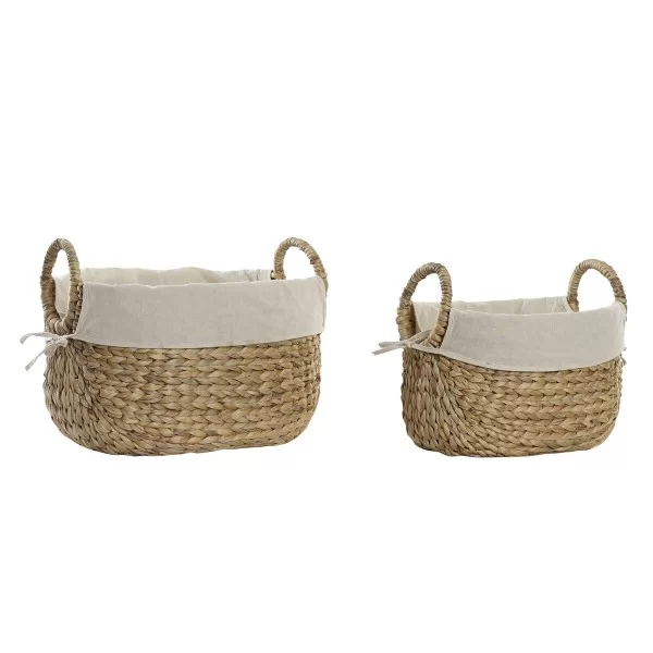 Basket set DKD Home Decor Linen Fibre Cottage (40 x 30 x 31 cm)