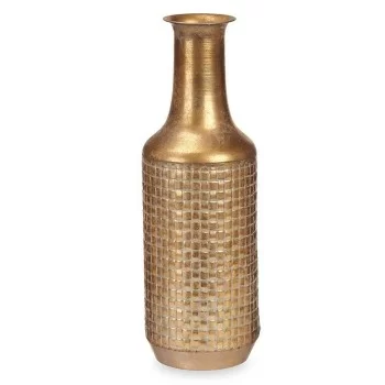 Vase Golden Metal 14 x 46 x 14 cm (4 Units) With relief 2