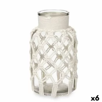 Vase White Cloth Glass 15,5 x 26,5 x 15,5 cm (6 Units)...