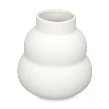 Vase White Dolomite 19 x 21 x 19 cm (2 Units) Waves 2