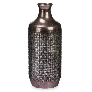 Vase Silver Metal 16 x 42 x 16 cm (4 Units) With relief 2