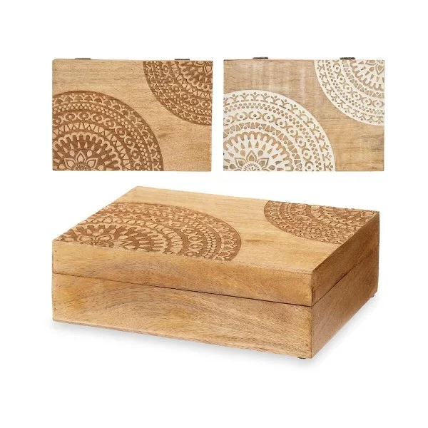 Decorative box Mango wood 25,5 x 8 x 17,4 cm (6 Units) Mandala