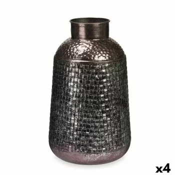 Vase Silver Metal 22,5 x 39,5 x 22,5 cm (4 Units) With...