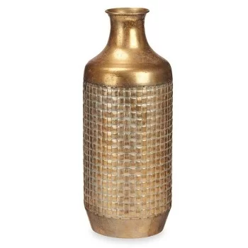 Vase Golden Metal 16 x 42 x 16 cm (4 Units) With relief 2