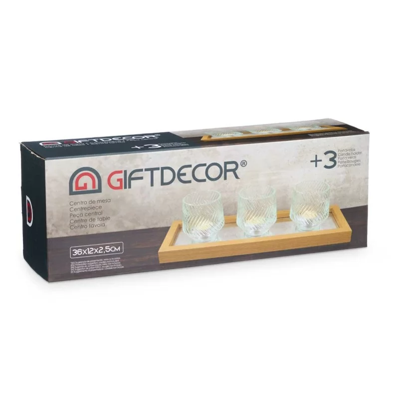 Candle Tray Golden Glass polypropylene 36 x 9,5...