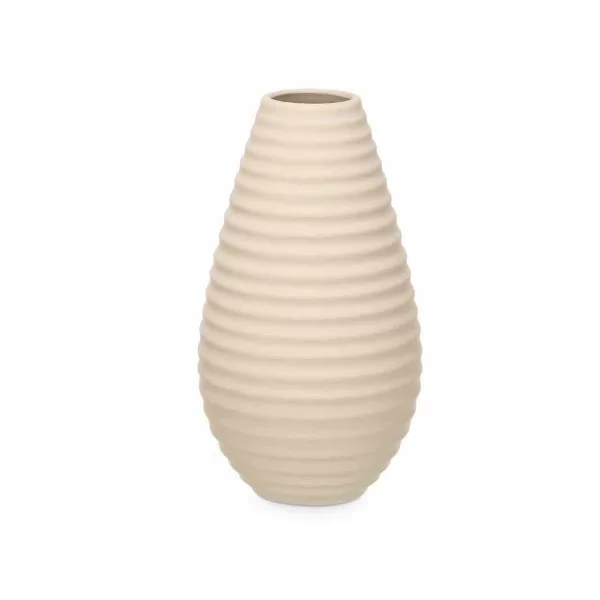Vase Beige Ceramic 19 x 33 x 19 cm (4 Units) Stripes