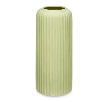 Vase Green Dolomite 16 x 40 x 16 cm (4 Units) Stripes 2